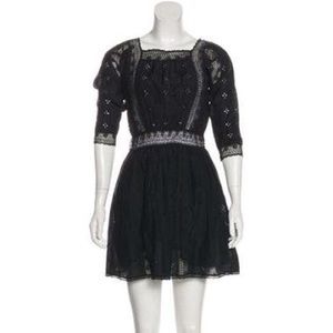 Ulla Johnson Eyelet Black Mini Dress